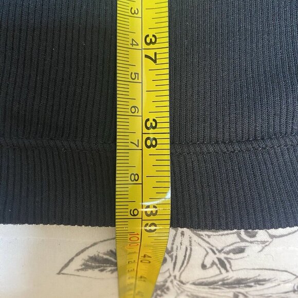 Helmut Lang Black Bodycon Rib Lacing Long Sleeve Dress Thumb Holes Medium - Picture 10 of 13